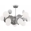 Стеклянная потолочная люстра Satellite FR5165PL-10S белая форма шар Freya