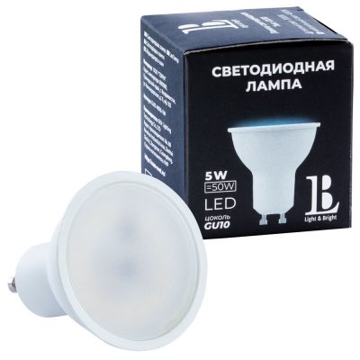 Лампочка светодиодная  GU10-5W-MR16-4000K_lb L&B