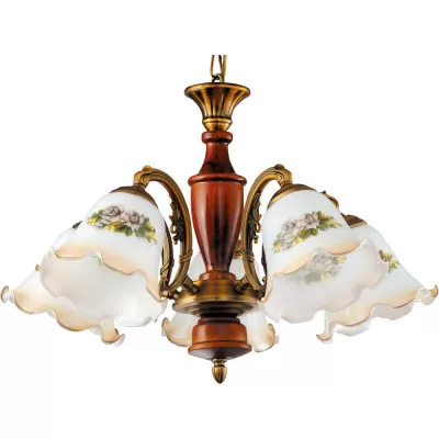 Подвесная люстра 857 857-05-03 красное дерево+бронза N-Light