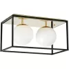 Стеклянный потолочный светильник Maldini LDC 8060-2 F.GD+BK белый форма шар Lumina Deco