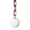 Стеклянный подвесной светильник Chain 10128P Red форма шар белый Loft It