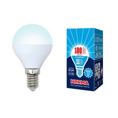 Лампочка светодиодная  LED-G45-11W/NW/E14/FR/NR картон Volpe