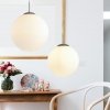 Стеклянный подвесной светильник Summer 4543/1 форма шар белый Lumion