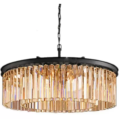 Подвесная люстра 1920s Odeon KR0387P-10B black/amber DeLight Collection
