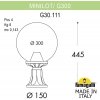 Наземный фонарь GLOBE 300 G30.111.000.WZF1R форма шар Fumagalli