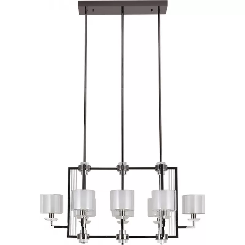 Стеклянная потолочная люстра 4400 4408/S black glossy белая цилиндр Newport Стеклянная потолочная люстра 4400 4408/S black glossy белая цилиндр Newport