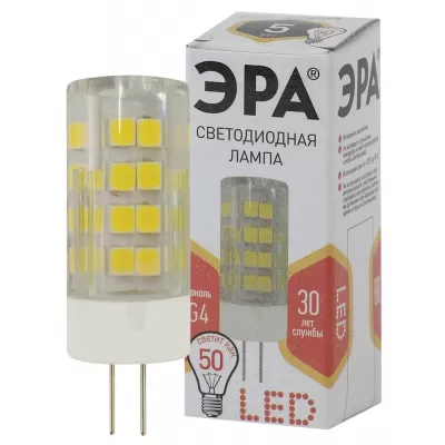 Лампочка светодиодная  LED JC-5W-220V-CER-827-G4 ЭРА