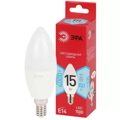 Светодиодный лампочка светодиодная LED B35-15W-840-E14 R LED B35-15W-840-E14 R ЭРА
