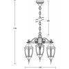 Стеклянный уличный светильник подвесной  91270L/3 Bl прозрачный Oasis Light