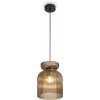 Стеклянный подвесной светильник Layla FR5558PL-01BR цилиндр коричневый Freya