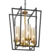 Стеклянная подвесная люстра Afres LDP 1246-4 BK+MD цвет янтарь цилиндр Lumina Deco