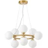 Стеклянный подвесной светильник Marsiada LDP 6033-9 MD форма шар белый Lumina Deco