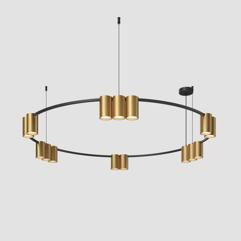 Подвесной светильник Orbit DK4067-BK+SG цвет золото цилиндр Denkirs Подвесной светильник Orbit DK4067-BK+SG цвет золото цилиндр Denkirs