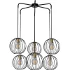 Подвесная люстра Quebec 10176/6 форма шар черная Escada