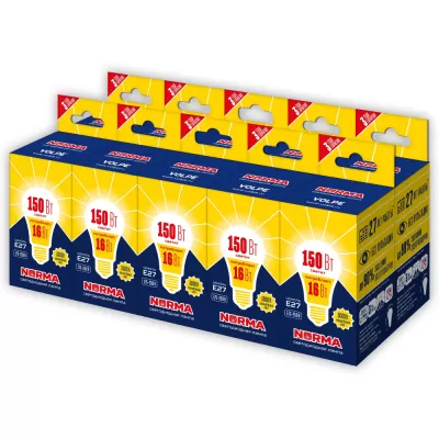Лампочка светодиодная Norma LED-A60-16W/WW/E27/FR/NR Набор из 10штук Volpe