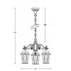 Стеклянный уличный светильник подвесной ASTORIA 2M 91470M/3 Bl ромб прозрачный Oasis Light