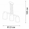 Стеклянный подвесной светильник  V3996-1/3S черный Vitaluce