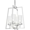 Стеклянная подвесная люстра Fedi LDP 1247-4 CHR прозрачная цилиндр Lumina Deco