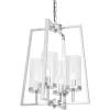 Стеклянная подвесная люстра Fedi LDP 1247-4 CHR цилиндр прозрачная Lumina Deco