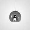 Стеклянный подвесной светильник  Focus01 форма шар черный ImperiumLoft