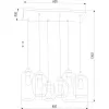 Стеклянный подвесной светильник Marco 1027 Marco Graphite TK Lighting
