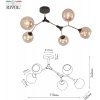 Стеклянная потолочная люстра Rita 3087-305 форма шар цвет янтарь Rivoli