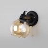 Стеклянное бра Mateo 70119/1 черный цвет янтарь форма шар Eurosvet
