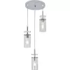Стеклянный подвесной светильник Avolto 10191/3 Chrome цилиндр прозрачный Escada