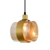 Стеклянный подвесной светильник Hurricane 1139/1P Black/Gold цилиндр цвет янтарь Escada