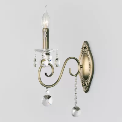 Бра Ravenna 10104/1 античная бронза/прозрачный хрусталь Strotskis Eurosvet