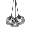 Стеклянный подвесной светильник  V4360-1/3S форма шар серый Vitaluce