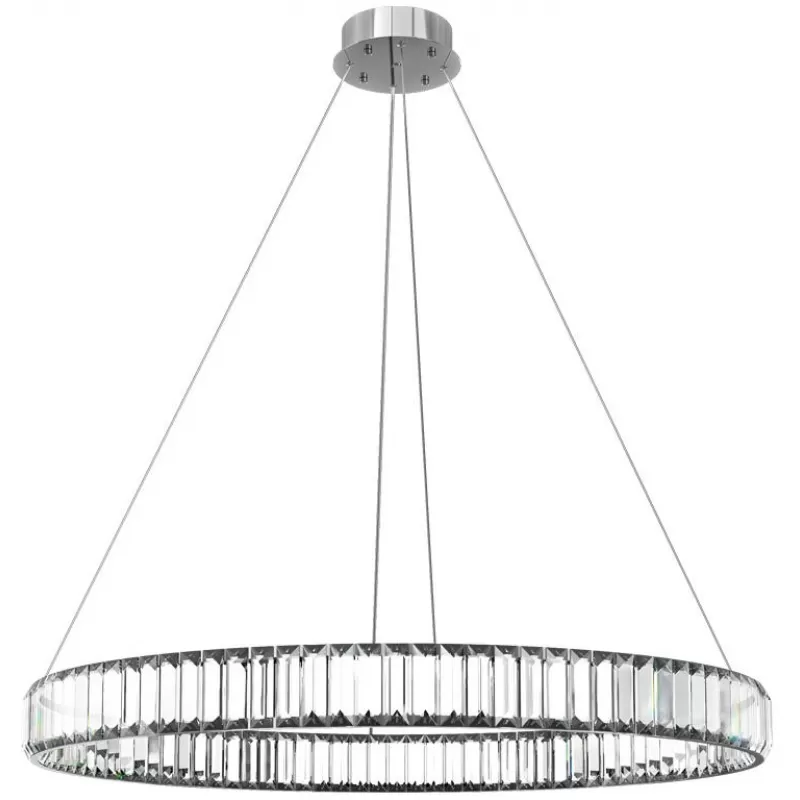 Стеклянный подвесной светильник Crystal ring 10135/800 Chrome прозрачный Loft It Стеклянный подвесной светильник Crystal ring 10135/800 Chrome прозрачный Loft It