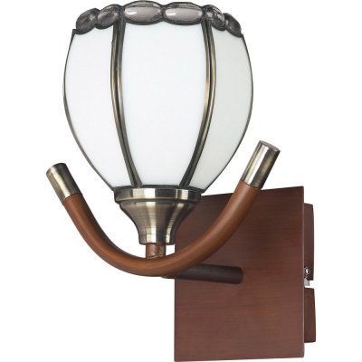 Бра 607 607-01-51 antique brass + walnut + tiffany N-Light