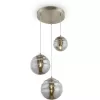 Стеклянный подвесной светильник Vinare P074PL-03N серый форма шар Maytoni