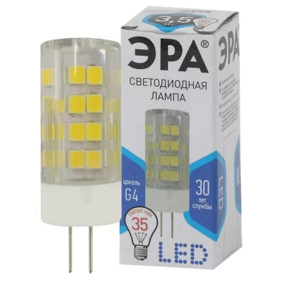 Лампочка светодиодная LED JC-3,5W-220V-CER-840-G4 ЭРА Лампочка светодиодная LED JC-3,5W-220V-CER-840-G4 ЭРА