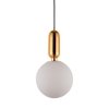 Стеклянный подвесной светильник Orito LDP 1219-200 WT+GD форма шар белый Lumina Deco