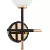 Стеклянный настенный светильник Marsiada LDW 6033N-2 BK+FGD форма шар белый Lumina Deco