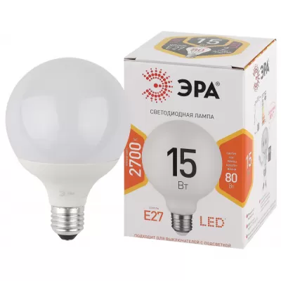 Лампочка светодиодная LED G95-15W-2700K-E27 LED G95-15W-2700K-E27 ЭРА