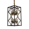 Стеклянная подвесная люстра Quadrato Duo LDP 1223-8 BK+MD белая цилиндр Lumina Deco