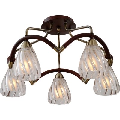 Потолочная люстра 407 407-05-53ABW antique brass + walnut N-Light