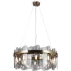 Стеклянная подвесная люстра Deserto FR5141PL-10BS1 серая Freya