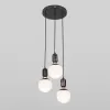 Стеклянный подвесной светильник Bubble 50151/3 черный жемчуг белый форма шар Eurosvet Стеклянный подвесной светильник Bubble 50151/3 черный жемчуг белый форма шар Eurosvet