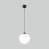 Стеклянный уличный светильник подвесной Sfera 35158/U черный форма шар белый Elektrostandard