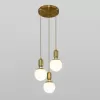 Стеклянный подвесной светильник Bubble 50151/3 латунь белый форма шар Eurosvet
