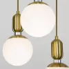 Стеклянный подвесной светильник Bubble 50151/3 латунь белый форма шар Eurosvet