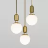 Стеклянный подвесной светильник Bubble 50151/3 латунь белый форма шар Eurosvet