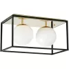 Стеклянный потолочный светильник Maldini LDC 8060-2 F.GD+BK белый форма шар Lumina Deco
