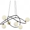 Стеклянная подвесная люстра P0691 P0691-6A black форма шар белая DeLight Collection Стеклянная подвесная люстра P0691 P0691-6A black форма шар белая DeLight Collection