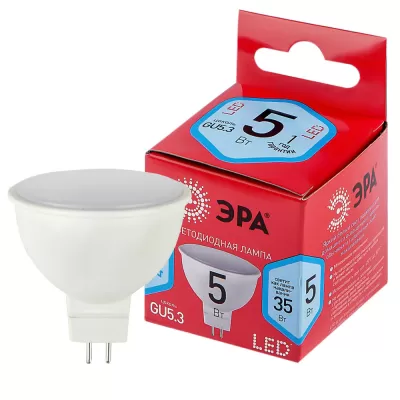 Лампочка светодиодная  LED MR16-5W-840-GU5.3 R ЭРА