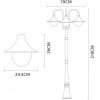 Наземный фонарь Malaga A1086PA-3BG прозрачный Artelamp